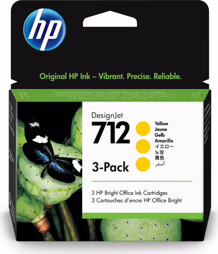 PACK 3 CARTUCHOS HP 712 AMARILLO 3ED79A | 0193905352883 imagen 1