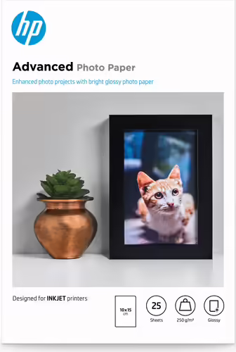 PAPEL HP FOTOGRAFICO SATINADO Q8691A 250GR 10X15 25 HOJAS | 0882780349599 imagen 1