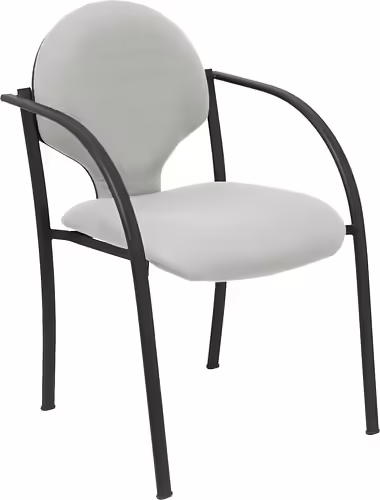 Piqueras y Crespo Pack 2 sillas Hellin chasis negro bali gris claro | PACK220NBALI40 | 8435501003427 imagen 1