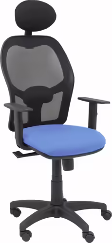 Piqueras y Crespo Silla Alocén malla negra asiento bali azul claro brazos regul | 345SM840B261B10CRNC | 8436586628765 imagen 1