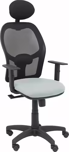 Piqueras y Crespo Silla Alocen malla negra asiento bali gris claro brazos regula | 345SM840B40B10CRNC | 8436586626914 imagen 1