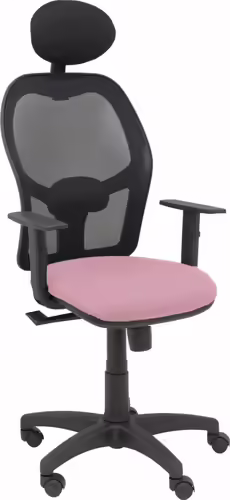 Piqueras y Crespo Silla Alocén malla negra asiento bali rosa brazos regulables | 345SM840B710B10CRNC | 8436586628864 imagen 1