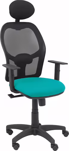 Piqueras y Crespo Silla Alocén malla negra asiento bali turquesa brazos regulab | 345SM840B39B10CRNC | 8436586628796 imagen 1