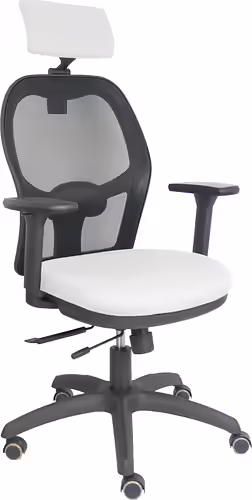 Piqueras y Crespo Silla Jorquera traslack malla negra asiento bali blanco brazos | 15TKM840B10B3DRPCR | 8436586628147 imagen 1