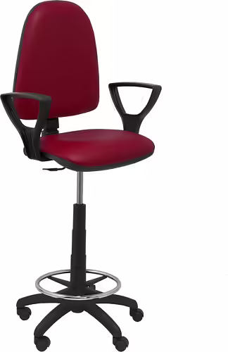 Piqueras y Crespo Taburete Ayna similpiel granate con brazos fijos | T04CPSP933B8RN | 8435501010623 imagen 1