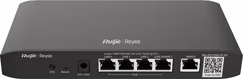 Ruijie Networks RG-EG105G-P-V3 router Gigabit Ethernet Negro | 6976915000821 imagen 1