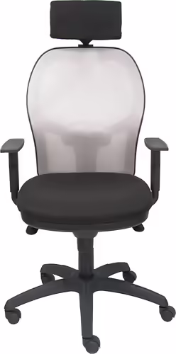 Silla Jorquera malla gris asiento bali negro cabecero regulable | 3625-8436586627867 imagen 1