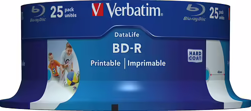 TARRINA 25 UNIDADES VERBATIM 43811 - BLU-RAY BD-R - 25GB - 6X - PRINTABLE 43811 | 0023942438113 imagen 1