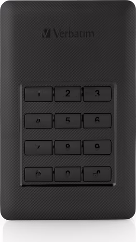 Verbatim Store n Go disco duro  externo portátil seguro 2 TB con teclado 53403 | 0023942534037 imagen 1