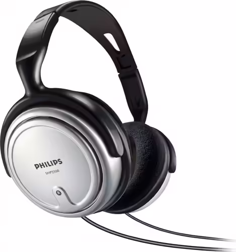 Auriculares diadema philips interior con cable para tv 3.5mm 6.5mm negro plata S | SHP2500/10 | 8712581584276 imagen 1