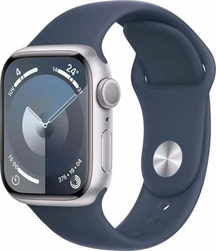 Apple Watch Series 9 GPS Caja de aluminio Plata de 41mm, color de Azul Tempestad | MR913QL/A | 0195949030260 imagen 1