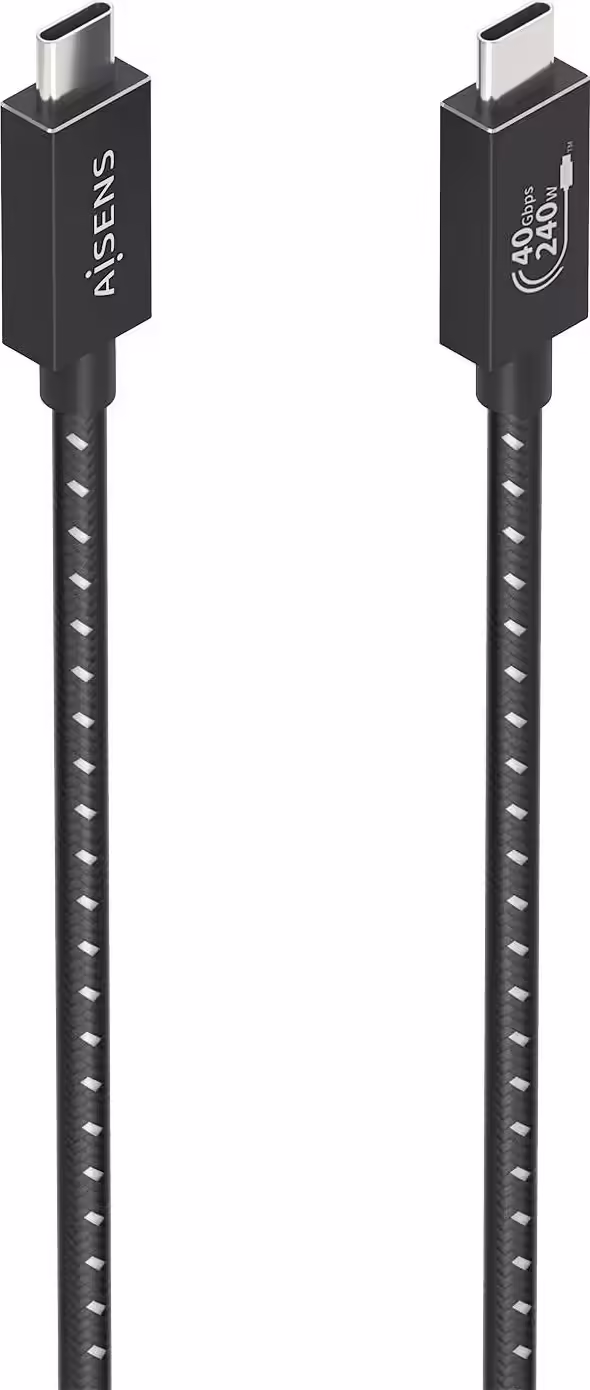 AISENS Cable USB4 Gen3x2 Aluminio 40Gbps 8K@60Hz 5A 48V 240W E-Mark, Tipo USB-C/ | A156-0867 | 8435739901540 imagen 1
