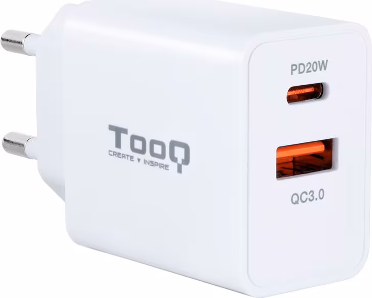Cargador de Pared TooQ 18W/20W USB-A/C (TQWC-2SC04WT) | 8433281012042 imagen 1