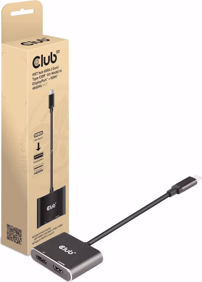 Adaptador Club 3D USB-C/M a DP/HDMI/H Negro (CSV-1552) | 8719214471965 imagen 1