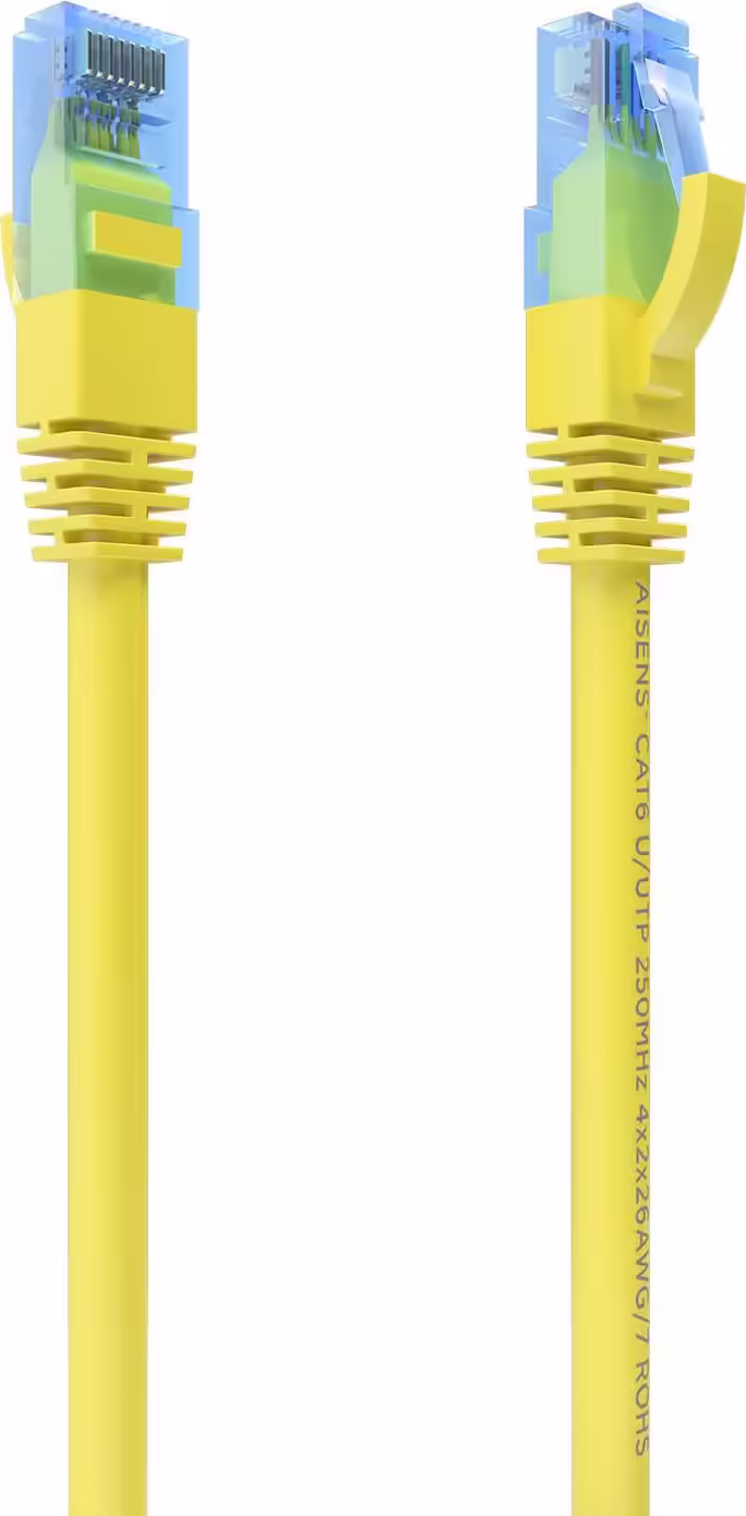 AISENS Cable De Red Latiguillo RJ45 Cat.6 UTP AWG26 CCA, Amarillo, 25 cm | A135-0829 | 8435739900581 imagen 1