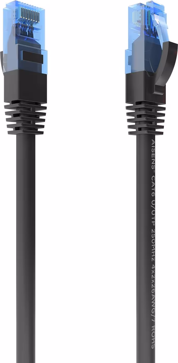 Cable AISENS RJ45 Cat.6 UTP CCA 20m Negro (A135-0852) | 8435739900819 imagen 1