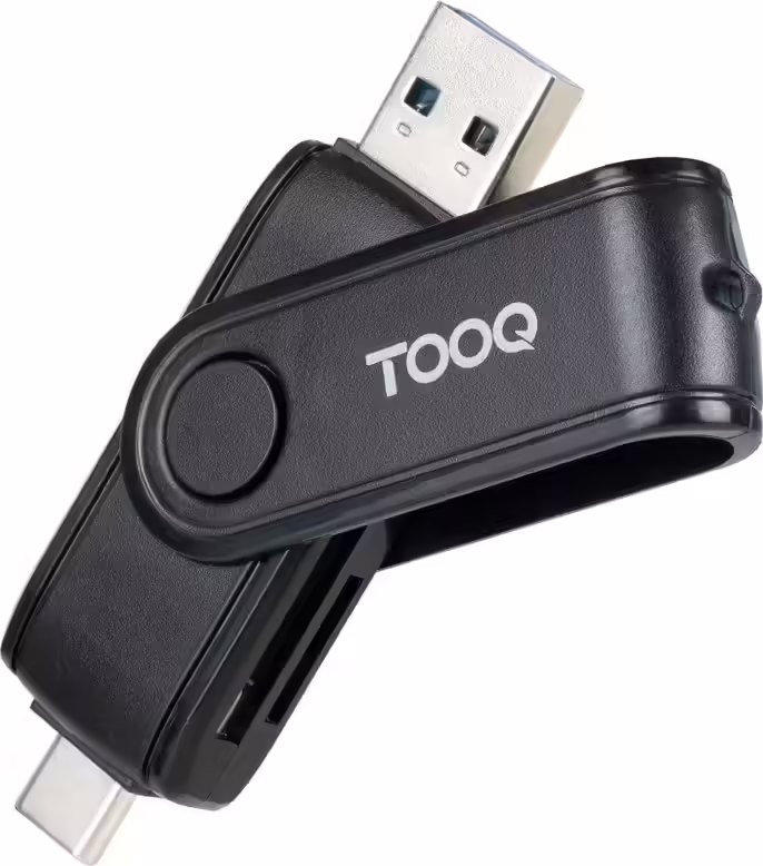 Lector de Tarjetas TooQ USB-A USB-C Negro (TQR-3003B) | 8433281016286 imagen 1