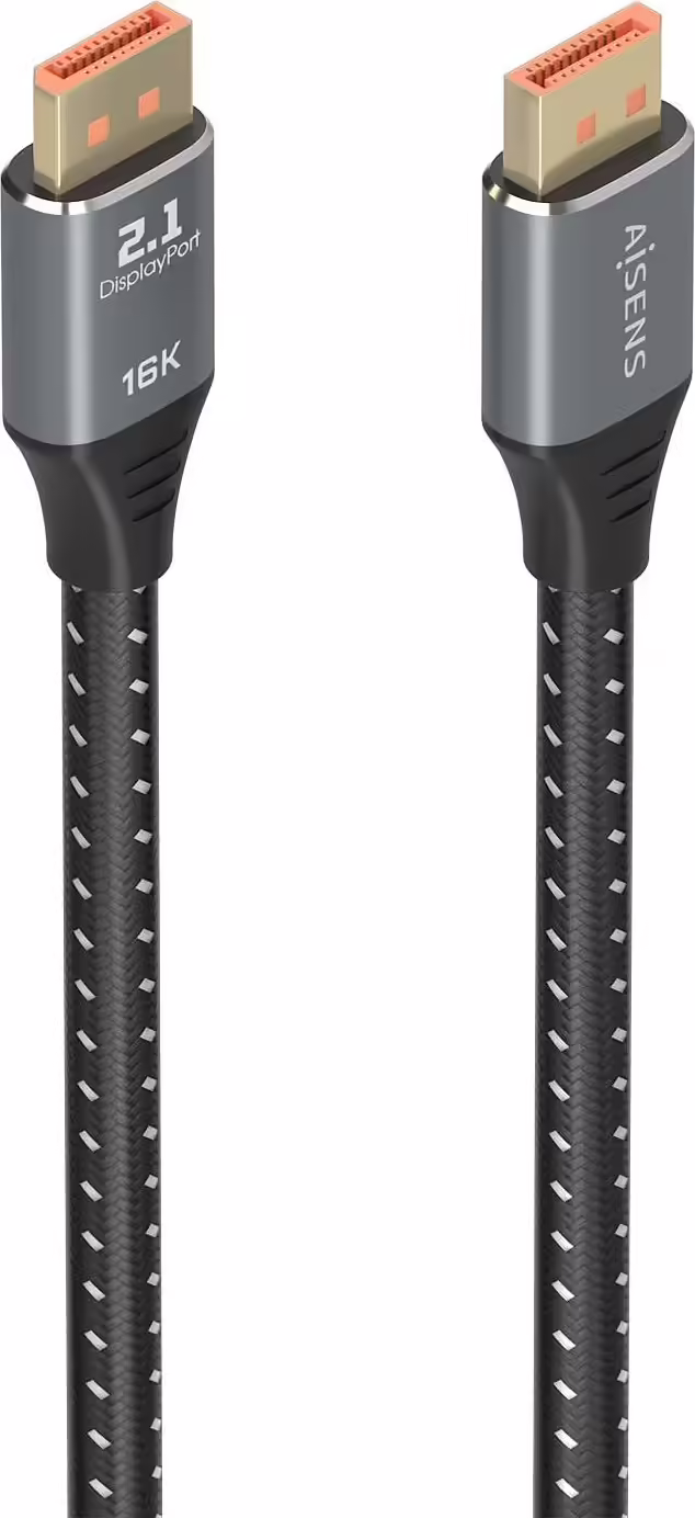 AISENS Cable DisplayPort V2.1 16K@60Hz 80 Gbps, DP/M-DP/M, Negro, 1.5m | A158-0902 | 8435739902189 imagen 1