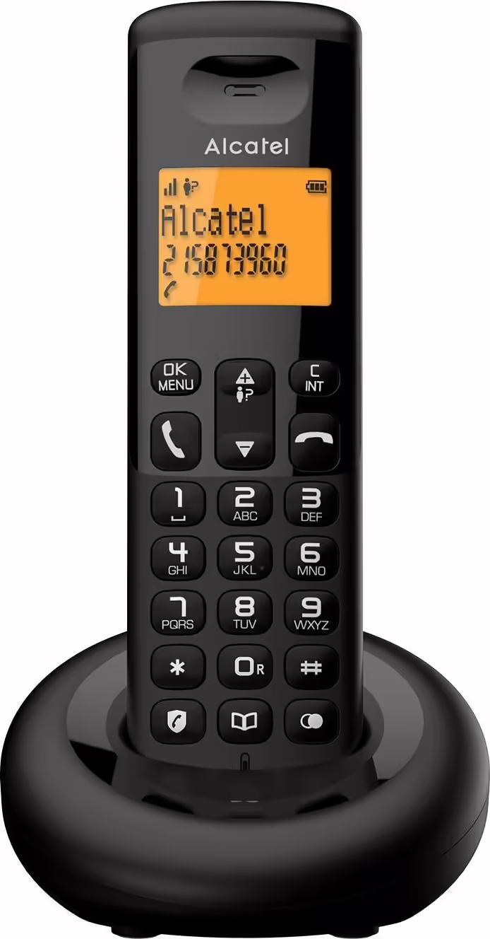 Alcatel E160 Teléfono DECT Identificador de llamadas Negro | E160DUOBLK | 3700601426724 imagen 1