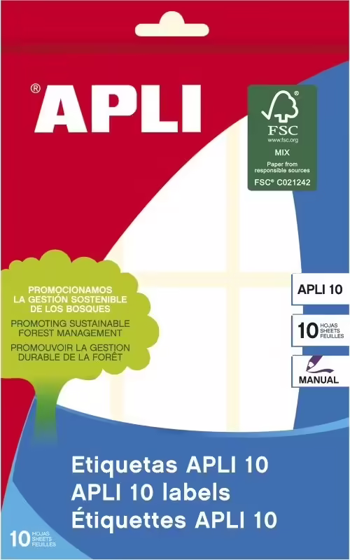 APLI 1651 etiqueta autoadhesiva Rectángulo Permanente Blanco 60 pieza(s) | 8410782016519 imagen 1