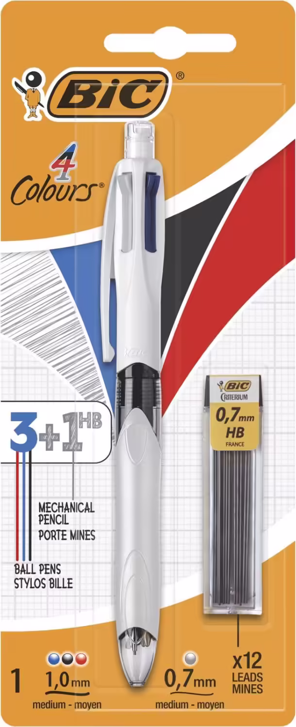 BIC 942103 bolígrafo Negro, Azul, Rojo, Plata Bolígrafo multifunción Medio 1 | 3086123449541 imagen 1