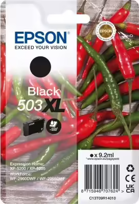 Epson 503XL cartucho de tinta 1 pieza(s) Original Alto rendimiento (XL) Negro | C13T09R14020 | 8715946707631 imagen 1