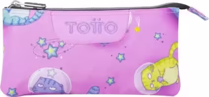 ESTUCHE ESCOLAR TRES COMPARTIMENTOS GATOS ASTRONAUTAS TOTTO AC52ECO012-2310Z-9I9 | 7704758726993 imagen 1