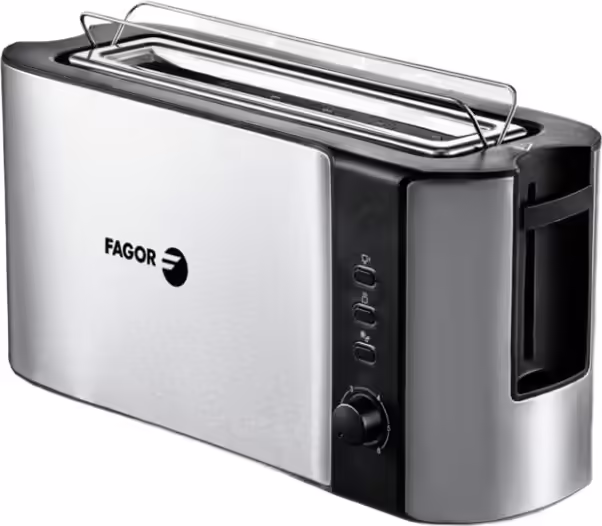 Fagor Bigtoast Steel 6 2 rebanada(s) 1000 W Negro, Acero inoxidable | FGE08003 | 8436589741409 imagen 1