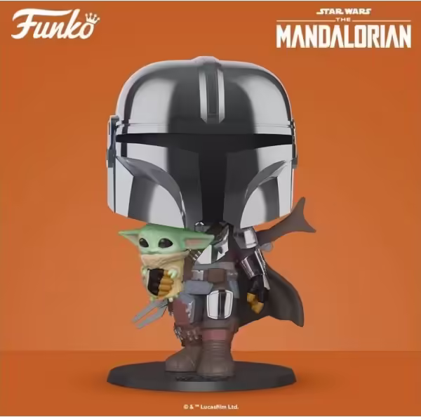 Funko pop star wars the mandalorian el mandaloriano xl version armadura cromatic | 0889698499316 imagen 1