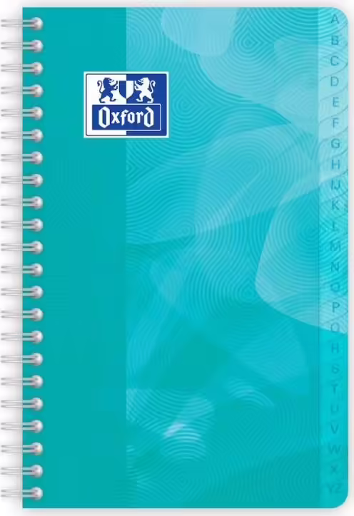 LIBRETA INDICE ALFABETICO CON ESPIRAL OXFORD TAPA DE PLASTICO LAGOON RAYADO CUAD | 400080692 | 3020120097190 imagen 1