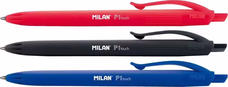 Milan BWM10254 Negro, Azul, Rojo BolÍgrafo de punta retráctil con pulsador 4 | 8411574037842 imagen 1