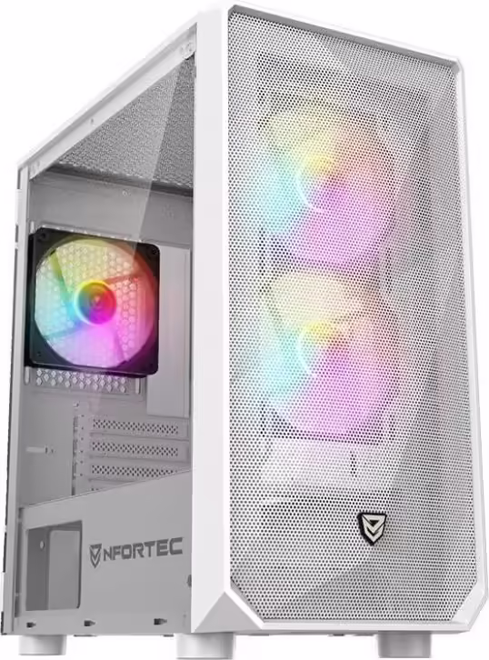 Nfortec Dys Cristal Templado USB 3.0 ARGB Blanca | NF-CS-DYS-W | 8435443721342 imagen 1