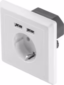 ROSETA DE PARED LANBERG SCHUKO 16A Y 2 PUERTOS USB 2.1A BLANCO AC-WS01-USB2-F | 5901969414424 imagen 1