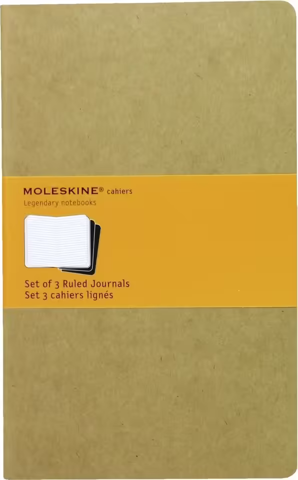 SET DE 3 LIBRETAS MOLESKINE CAHIER MARRON KRAFT L RAYAS QP416 | 9788883704987 imagen 1