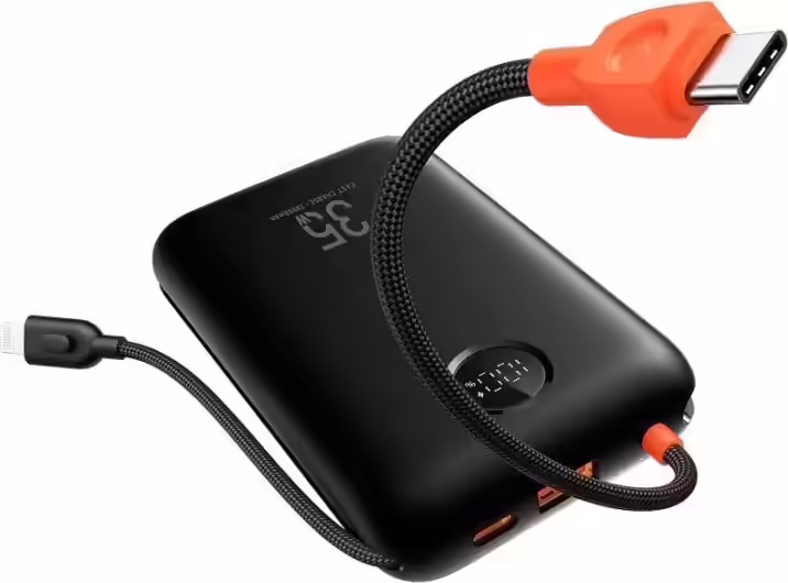 VEGER Powerbank 20000 mAh con cables Type C y Lightning inegrados 32Wk2 Negro | VG-W2068 | 6977525750120 imagen 1