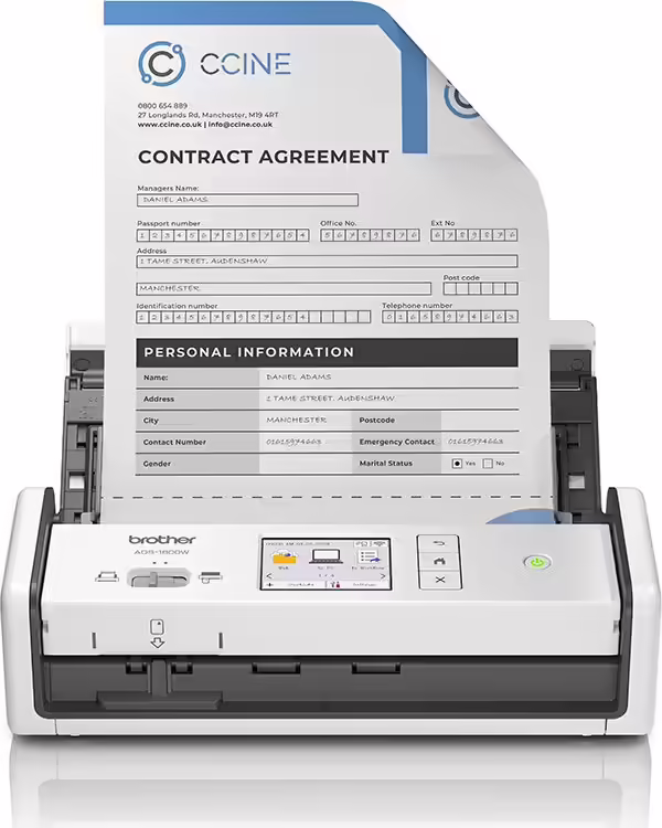 Brother Escaner Documental ADS-1800W A4 USB-C Wifi Duplex Velocidad 50ppm ADF 20 | ADS1800 imagen 1