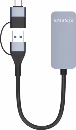 AISENS Conversor USB3.2 Gen1 USB-A+USB-C a Ethernet 2.5G 10/100/1000/2500 Mbps,  | A109-0710 | 8436574708479 imagen 2