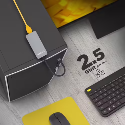 AISENS Conversor USB3.2 Gen1 USB-A+USB-C a Ethernet 2.5G 10/100/1000/2500 Mbps,  | A109-0710 | 8436574708479 imagen 5