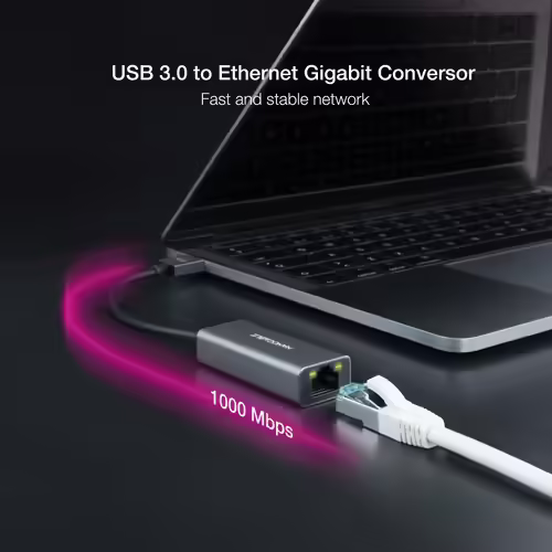 Nanocable Conversor USB 3.0 a Ethernet Gigabit 10/100/1000 Mbps, Aluminio, Gris, | 10.03.0405 | 8433281011441 imagen 3