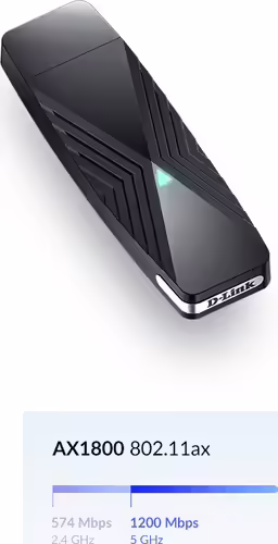 D-Link Adaptador y tarjeta de red WLAN 1800 Mbit/s USB 3.2 Gen 1 (3.1 Gen) Negro | DWA-X1850 | 0790069462283 imagen 6