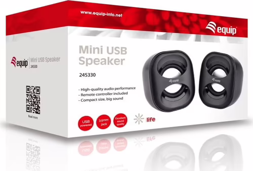 EQUIP 2.0 LIFE MINI ALTAVOZ JACK 3.5 6W RMS ALIMENTACION USB NEGRO 245330 | 4015867221440 imagen 6