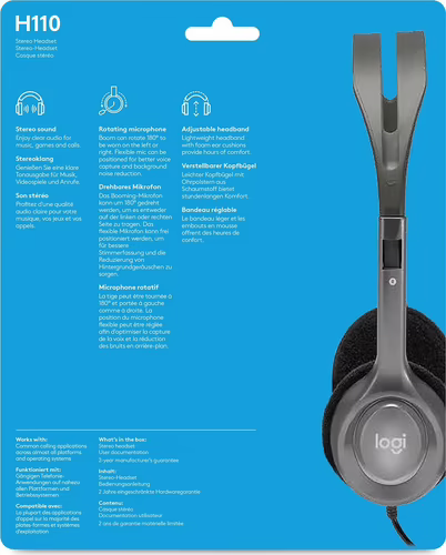 Auric+Micro LOGITECH H110 3.5mm Negro/Plata(981-000271) | 5099206022423 imagen 8