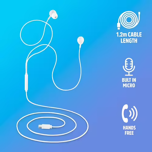 Auriculares NGS Intraural USB-C Blanco (CROSSSTEPWHITE) imagen 3