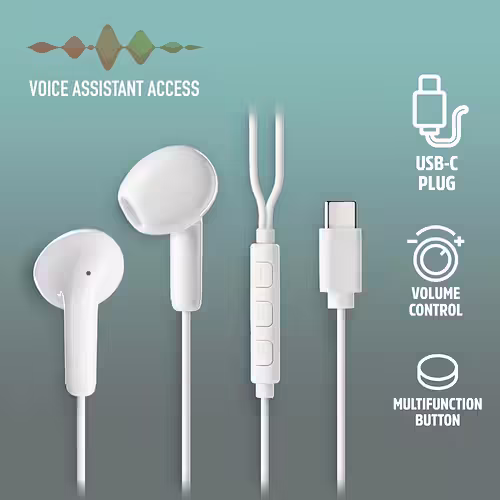 Auriculares NGS Intraurales USB-C (CROSSGLIDEWHITE) imagen 2