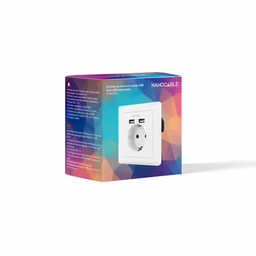 Enchufe Nanocable Pared 2xUSB Blanco (10.35.0010) | 8433281009707 imagen 8