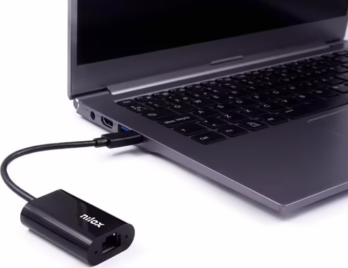 Adaptador de Red NILOX USB-C a RJ45 Negro (NXADAP06) | 8436556140747 imagen 2