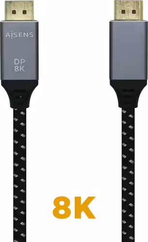 Aisens Cable Displayport V1.4 8k 60hz macho a macho 0.5m gris negro | A149-0434 | 8436574704709 imagen 2