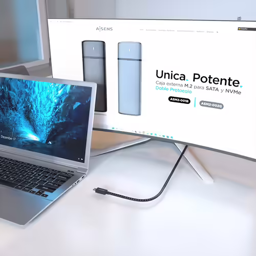 AISENS Cable USB4 Gen3x2 Aluminio 40Gbps 8K@60Hz 5A 48V 240W E-Mark, Tipo USB-C/ | A156-0867 | 8435739901540 imagen 4