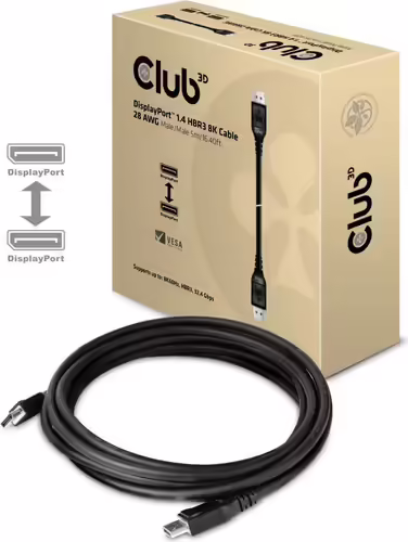 Cable Club 3D DP 1.4/M a DP 1.4/M 5m Negro (CAC-1061) | 0841615101368 imagen 2