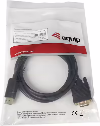 Cable EQUIP DP/M a VGA/M 2m Negro (EQ119338) | 4015867225721 imagen 4
